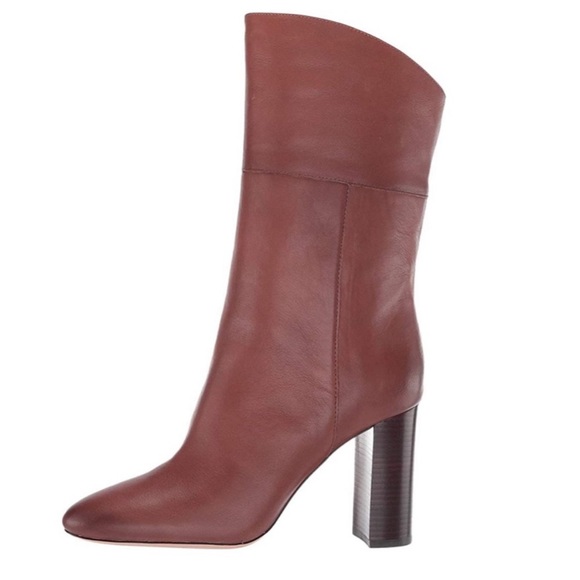 J. Crew Leather Mid-Calf Stacked Anya Boot - Picture 2 of 11